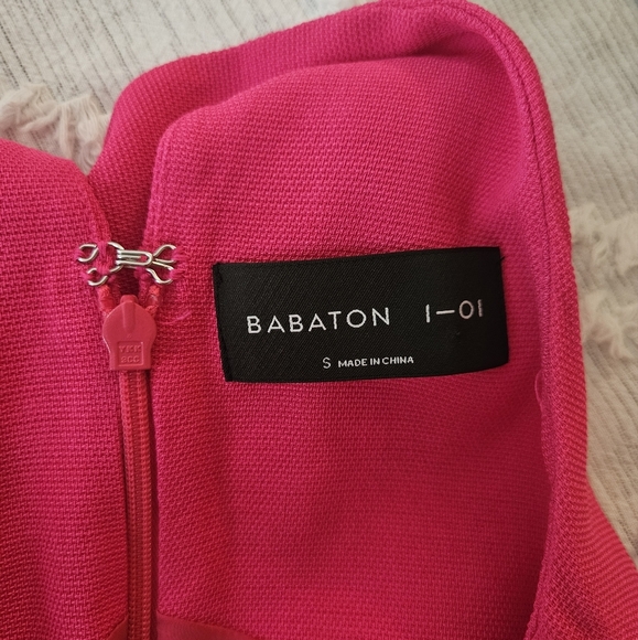 ARITZIA BABATON 1-01 MODERN FUSCHIA HALTER DRESS side slit size S - Picture 8 of 10